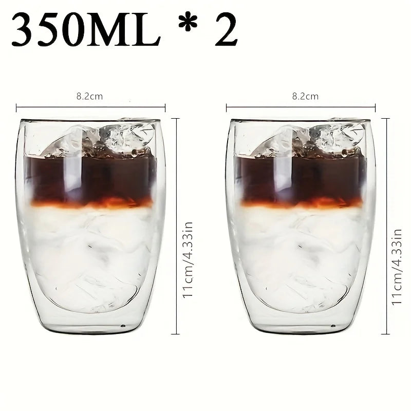 Transparent Borosilicate Double Wall Glass for Espresso, Drinks, and Desserts