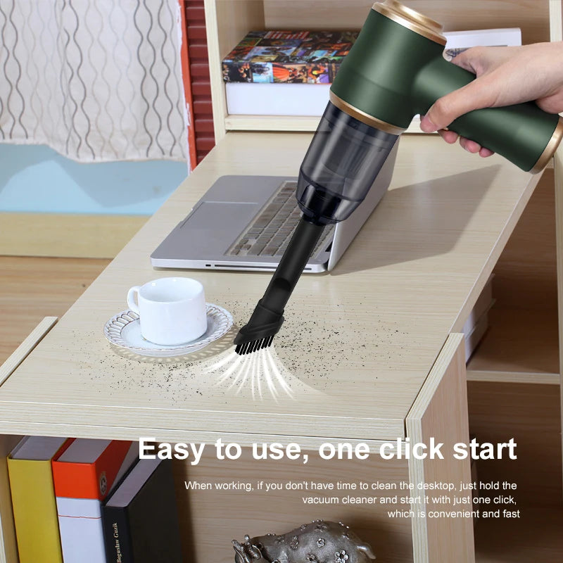 Mini Wireless Car Vacuum Cleaner with Powerful Suction for Home and Auto Use