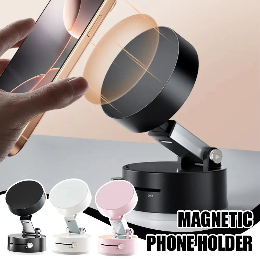 Double-Sided Magnetic Suction Phone Mount with Vacuum Grip
