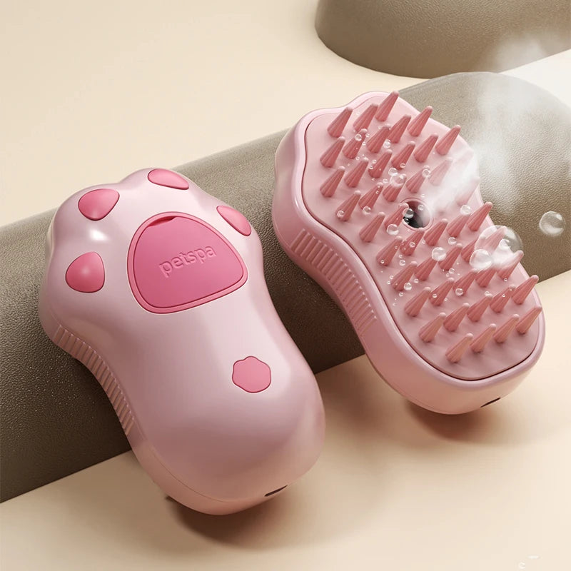Multi-Function Pet Grooming Brush with Spray and Massage