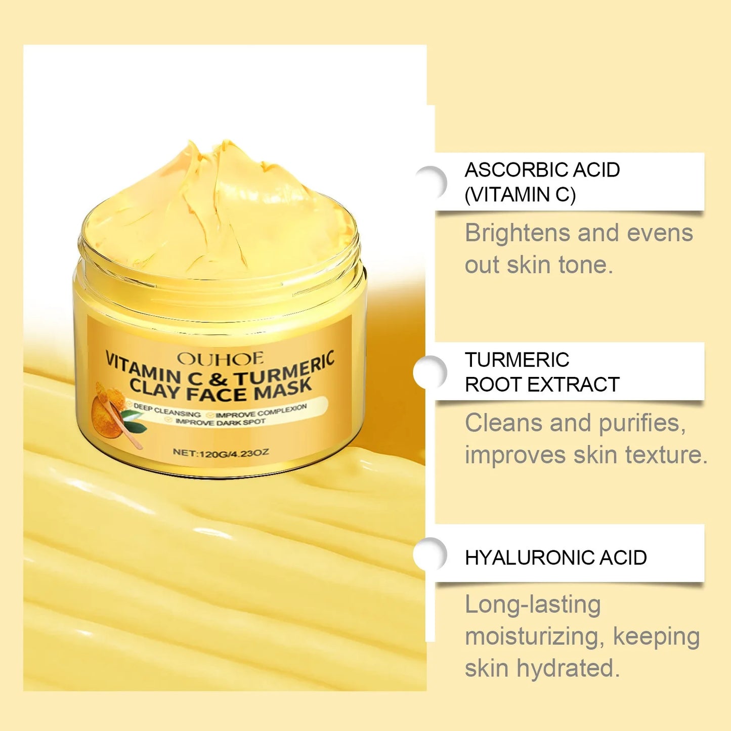 Vitamin C & Turmeric Exfoliating Facial Mask for Deep Pore Cleansing