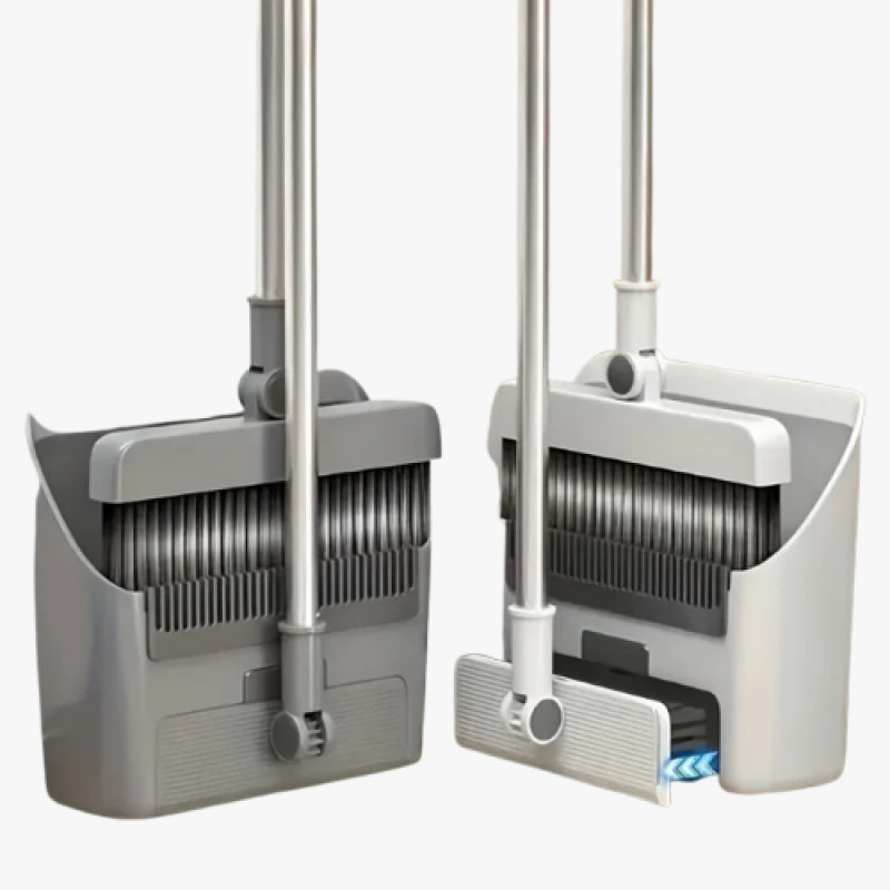 3-in-1 Folding Broom and Dustpan Set for Multi-Surface Cleaning