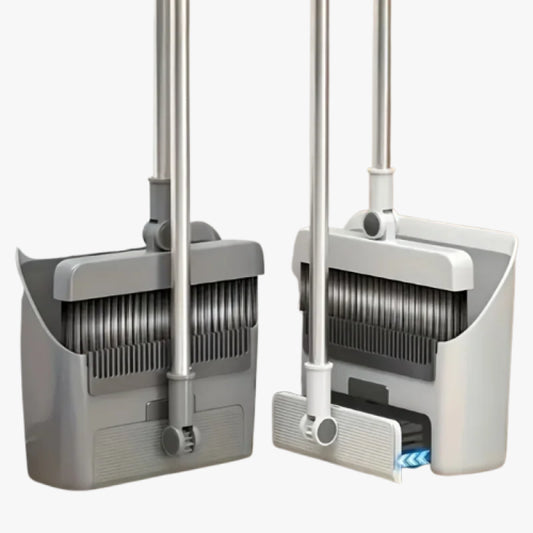 3-in-1 Folding Broom and Dustpan Set for Multi-Surface Cleaning