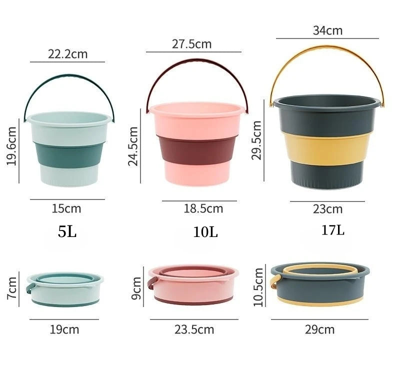 Collapsible Water Bucket 5L 10L 17L for Outdoor and Household Use