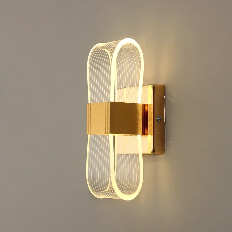 Modern Nordic LED Wall Sconce Luxury Gold Bedside & Background Light