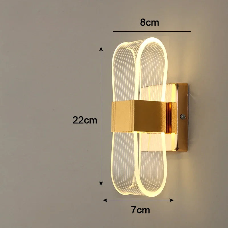 Modern Nordic LED Wall Sconce Luxury Gold Bedside & Background Light