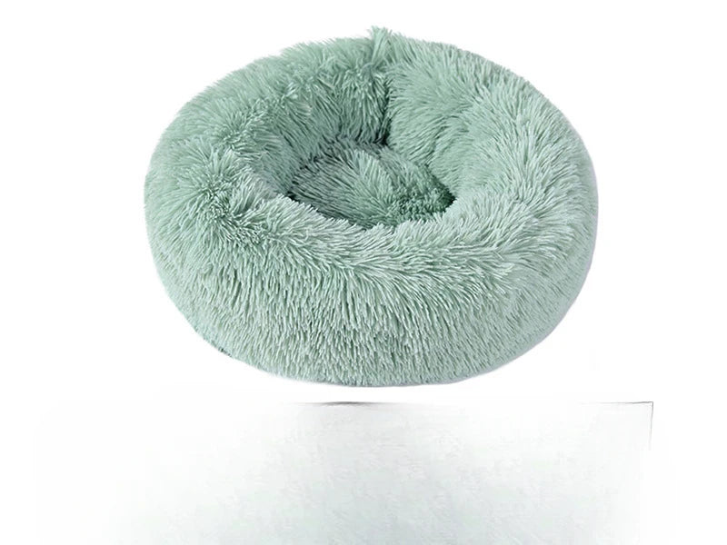 Soft Plush Cat Bed Washable Round Nest for Small Pets