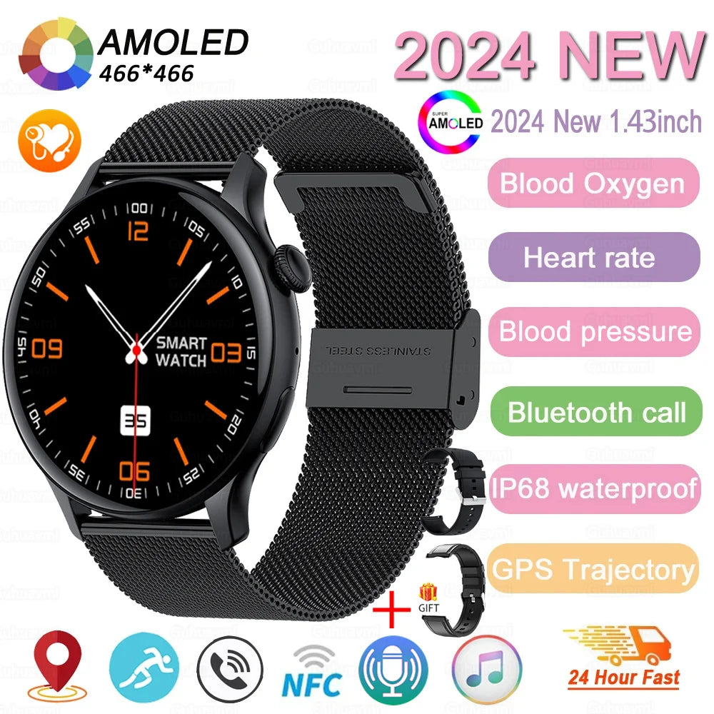 Women’s Sports Smartwatch with 1.43 in AMOLED Screen and Wellness Features