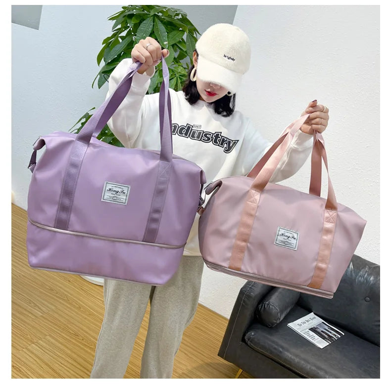 Waterproof Nylon Gym and Travel Tote Bag with Large Capacity