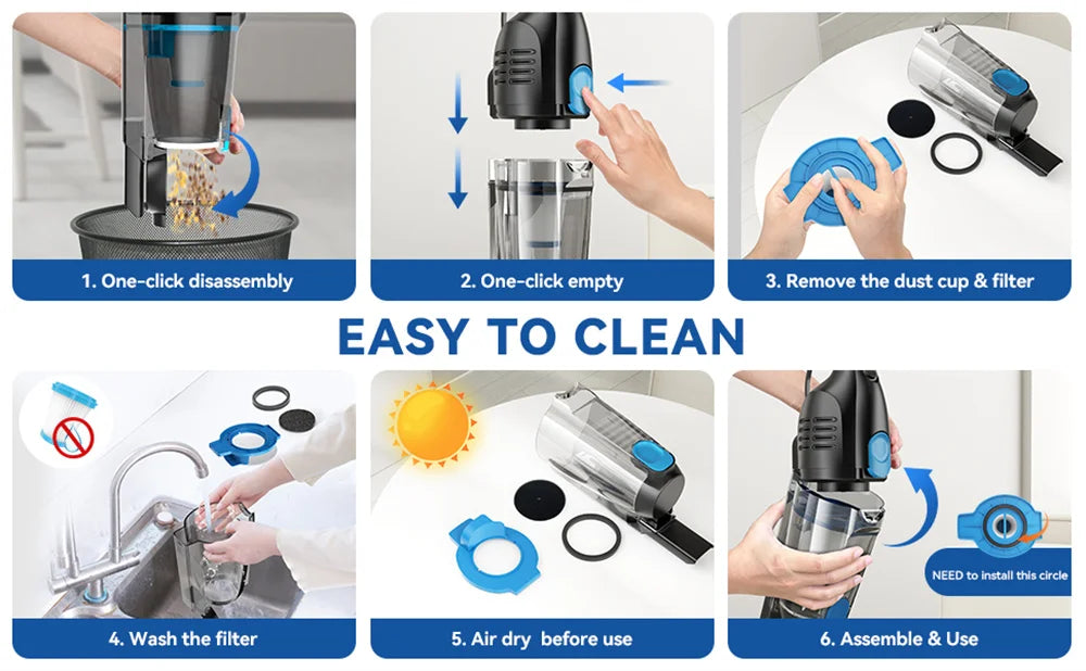 2-in-1 Lightweight Corded Vacuum with Long Cable and Multi Nozzles