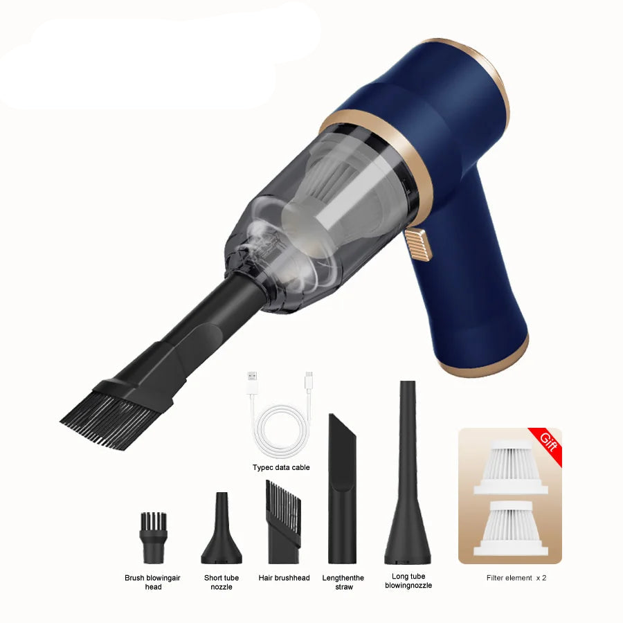 Mini Wireless Car Vacuum Cleaner with Powerful Suction for Home and Auto Use