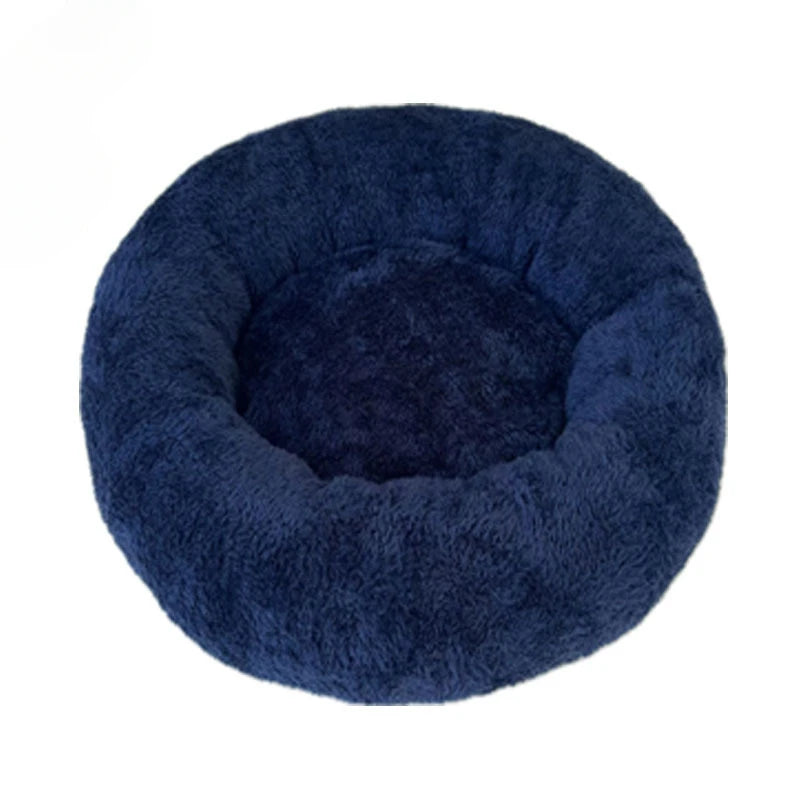Soft Plush Cat Bed Washable Round Nest for Small Pets