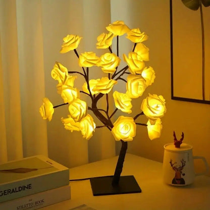 Adjustable Rose Flower Lamp USB Fairy Tree for Decor