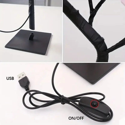 Adjustable Rose Flower Lamp USB Fairy Tree for Decor