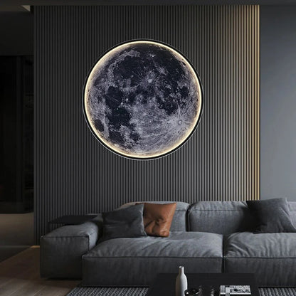 Modern 3D Moon Mural Wall Lamp Dimmable LED Light forHome Interiors