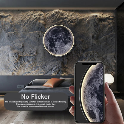 Modern 3D Moon Mural Wall Lamp Dimmable LED Light forHome Interiors