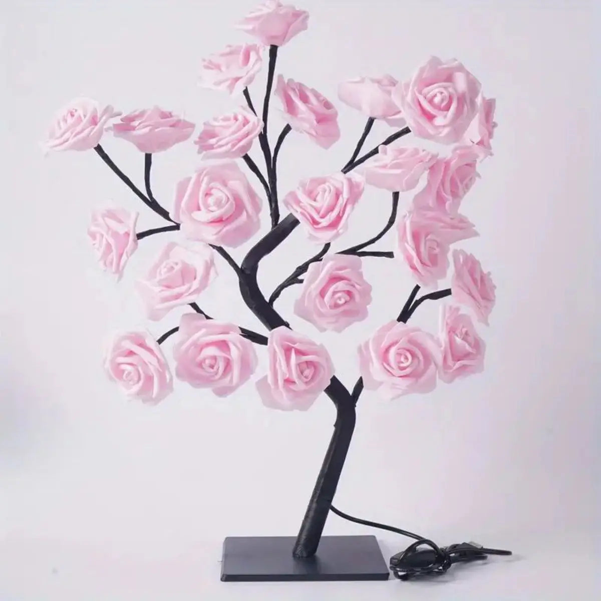 Adjustable Rose Flower Lamp USB Fairy Tree for Decor