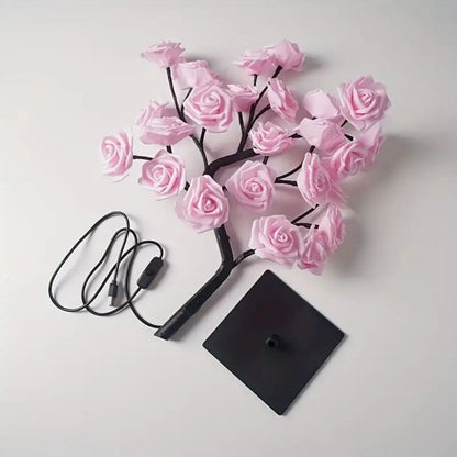 Adjustable Rose Flower Lamp USB Fairy Tree for Decor
