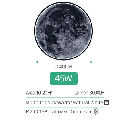 Modern 3D Moon Mural Wall Lamp Dimmable LED Light forHome Interiors