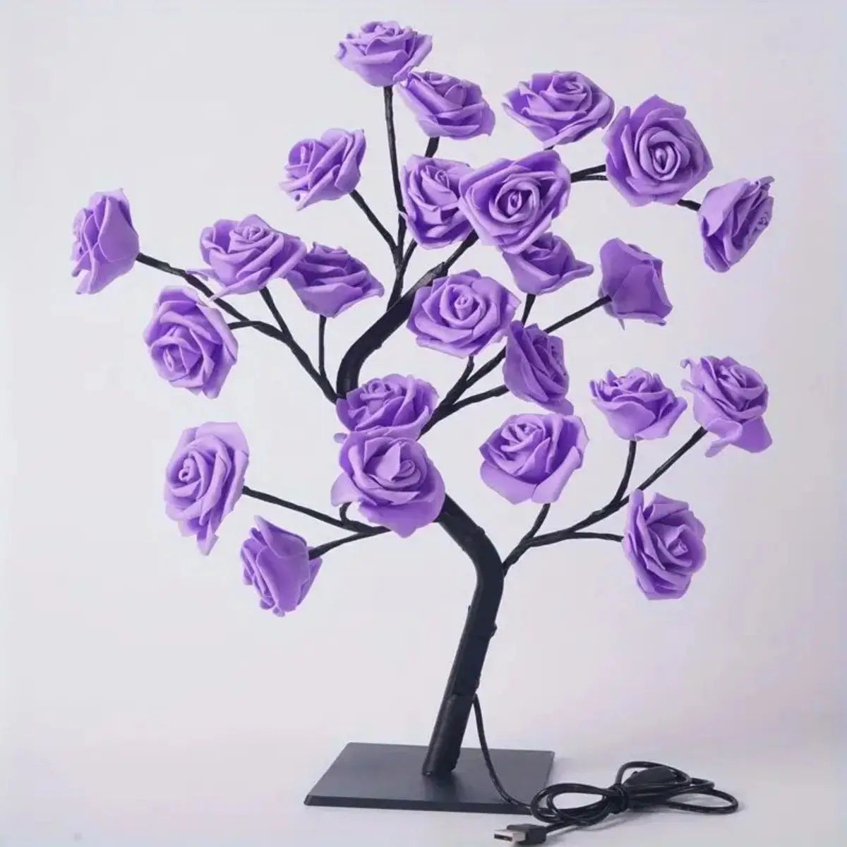 Adjustable Rose Flower Lamp USB Fairy Tree for Decor