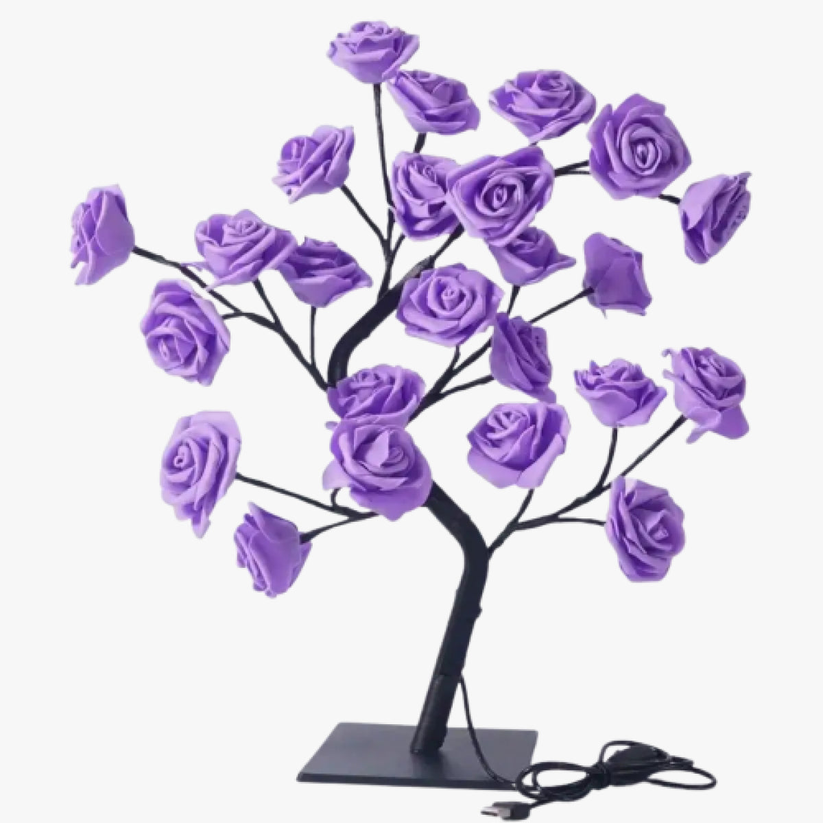 Adjustable Rose Flower Lamp USB Fairy Tree for Decor