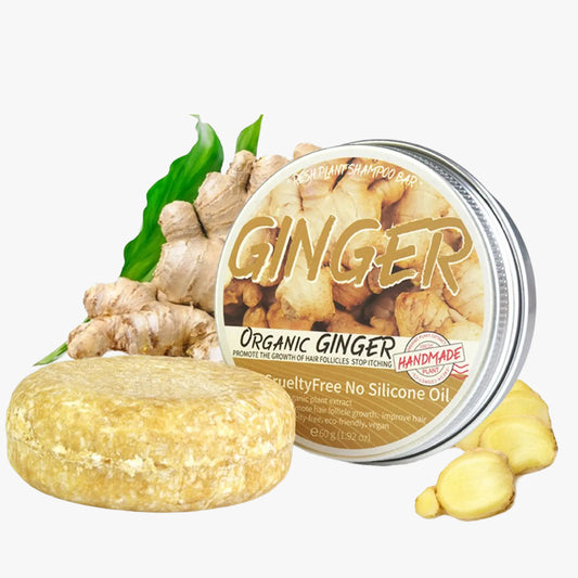Ginger Shampoo Bar for Hair Growth Cold Processed, Plant-Based Formula