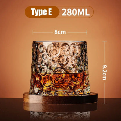 Spinning Tumbler Whiskey Glass for Brandy, Wine, and Spirits