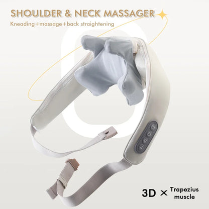 Wireless Neck and Back Massager with Heat, Kneading, and Shoulder Relief