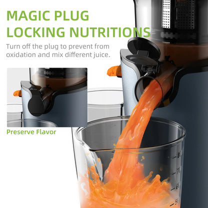 BioloMix Cold Press Juicer with 78mm Feed Chute and 200W Quiet Motor