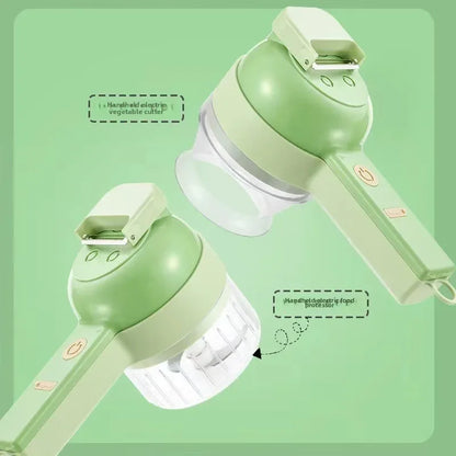 4-in-1 Handheld Electric Food Processor with Cutter, Peeler and Brush