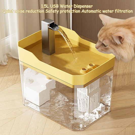 Automatic Cat Water Fountain with Filter and USB Pump – 1.5L Capacity