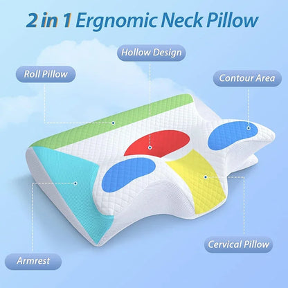 2-in-1 Contour Orthopaedic Neck Support Pillow Memory Foam