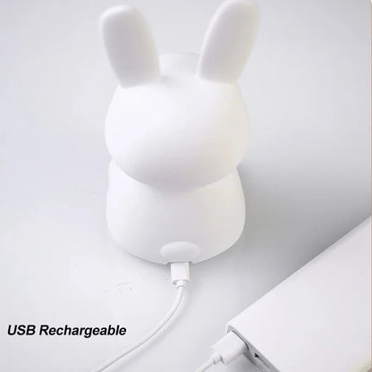 Soft Silicone Bunny Night Light with Touch Control & 7-Colour Modes