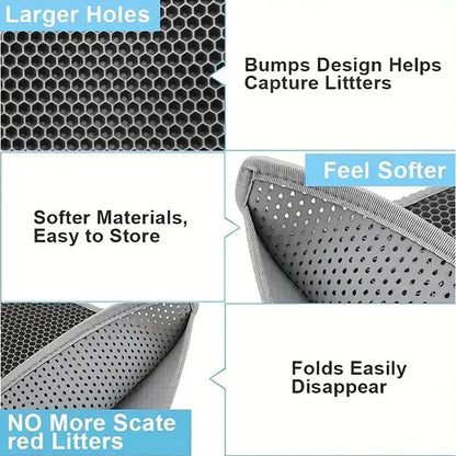 Waterproof Cat Litter Mat Double Layer Trapping Pad for Mess-Free Floors