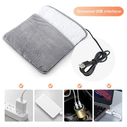 Portable Heated Foot Mat for Home, Office or Bed Use