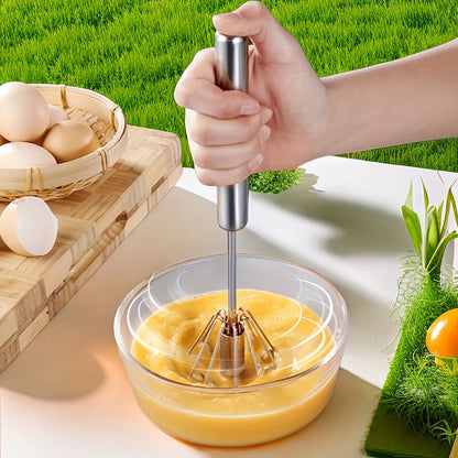 Stainless Steel Semi-Automatic Egg Beater for Easy Mixing and Whisking