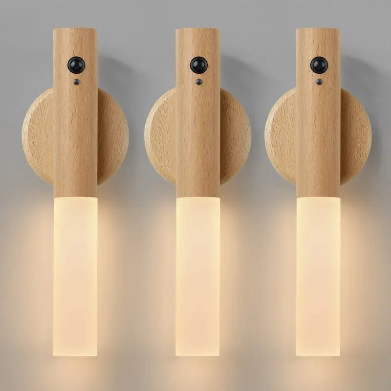 Wireless Motion Sensor Night Lamp LED Magnetic Rechargeable Light for Home