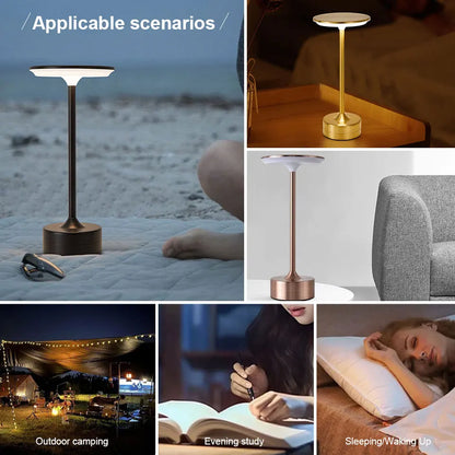Modern Metal LED Desk Lamp with Stepless Brightness Adjustment