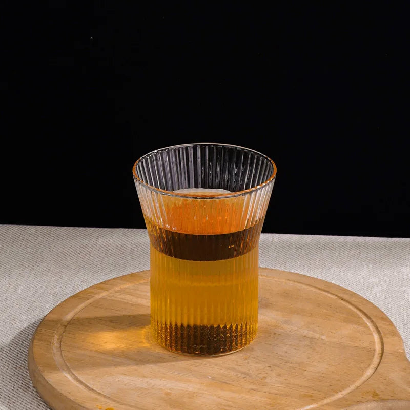 Transparent Glass Mug with Wooden Sleeve Stylish Coffee and Tea Cup