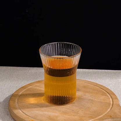 Transparent Glass Mug with Wooden Sleeve Stylish Coffee and Tea Cup