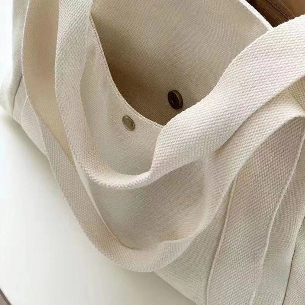 Casual Oxford Canvas Tote for College, Travel and Daily Use