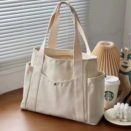 Casual Oxford Canvas Tote for College, Travel and Daily Use