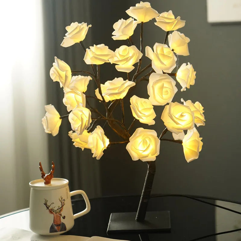 USB Rose Tree Light 3D Floral Lamp for Christmas, Wedding or Bedroom