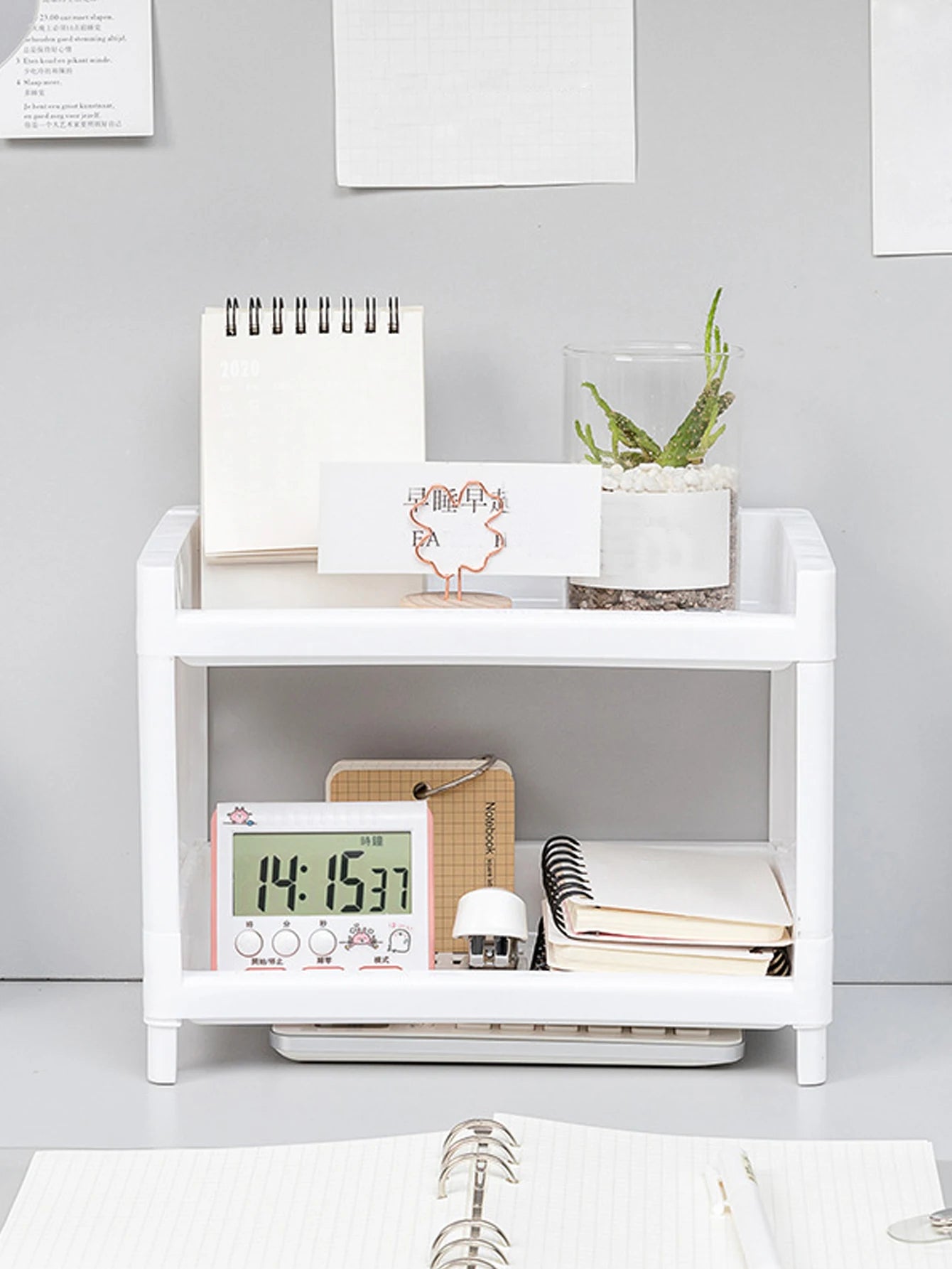 Double Layer Desktop Storage Rack for Office, Cosmetics and Stationery