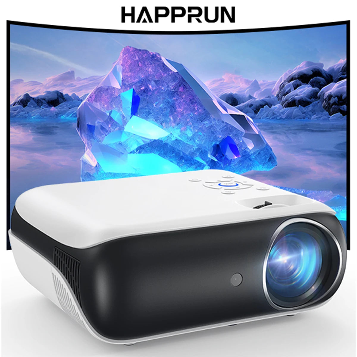 HAPPRUN 1080P Bluetooth Mini Projector with HiFi Speaker