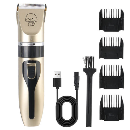 Electric Pet Hair Trimmer for Dogs Cats and Small Animals Kit with Low Noise and Adjustable Blades