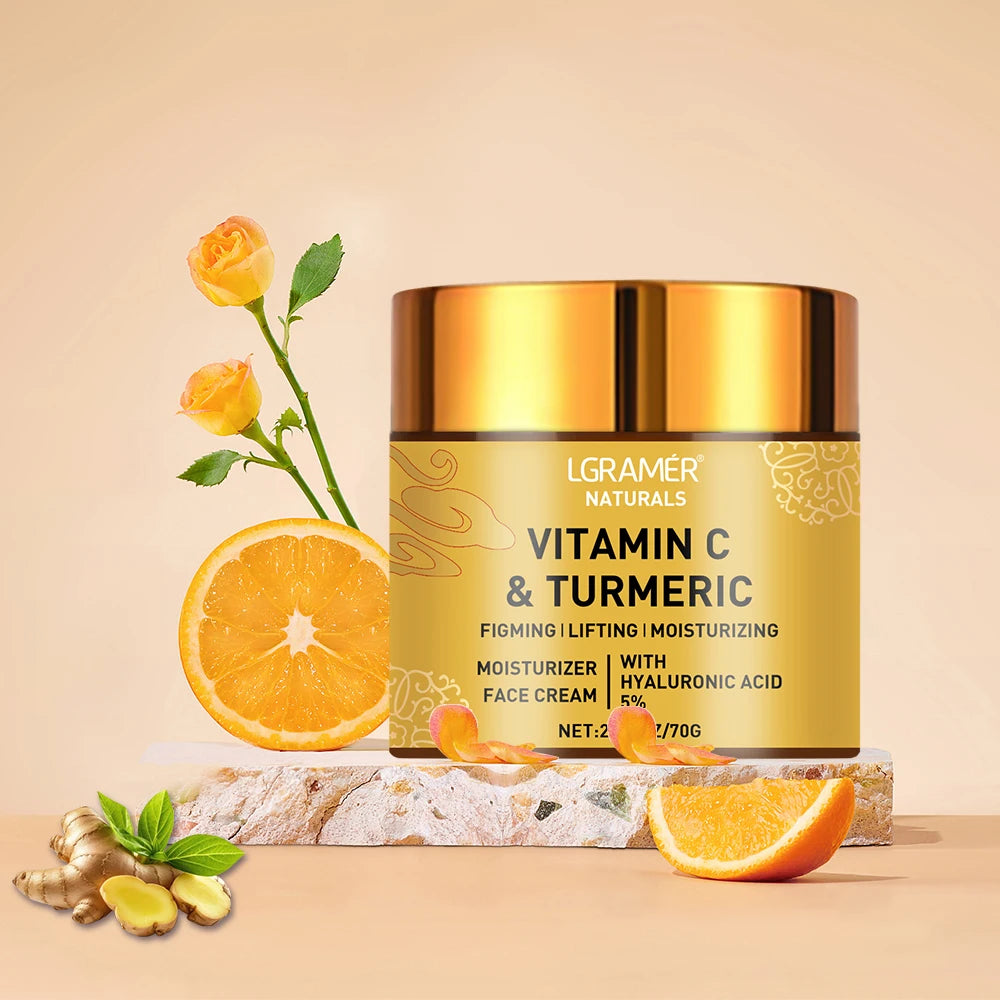 Hyaluronic and Retinol Face Moisturiser with Turmeric and Vitamin C for Smooth Skin