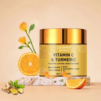 Hyaluronic and Retinol Face Moisturiser with Turmeric and Vitamin C for Smooth Skin