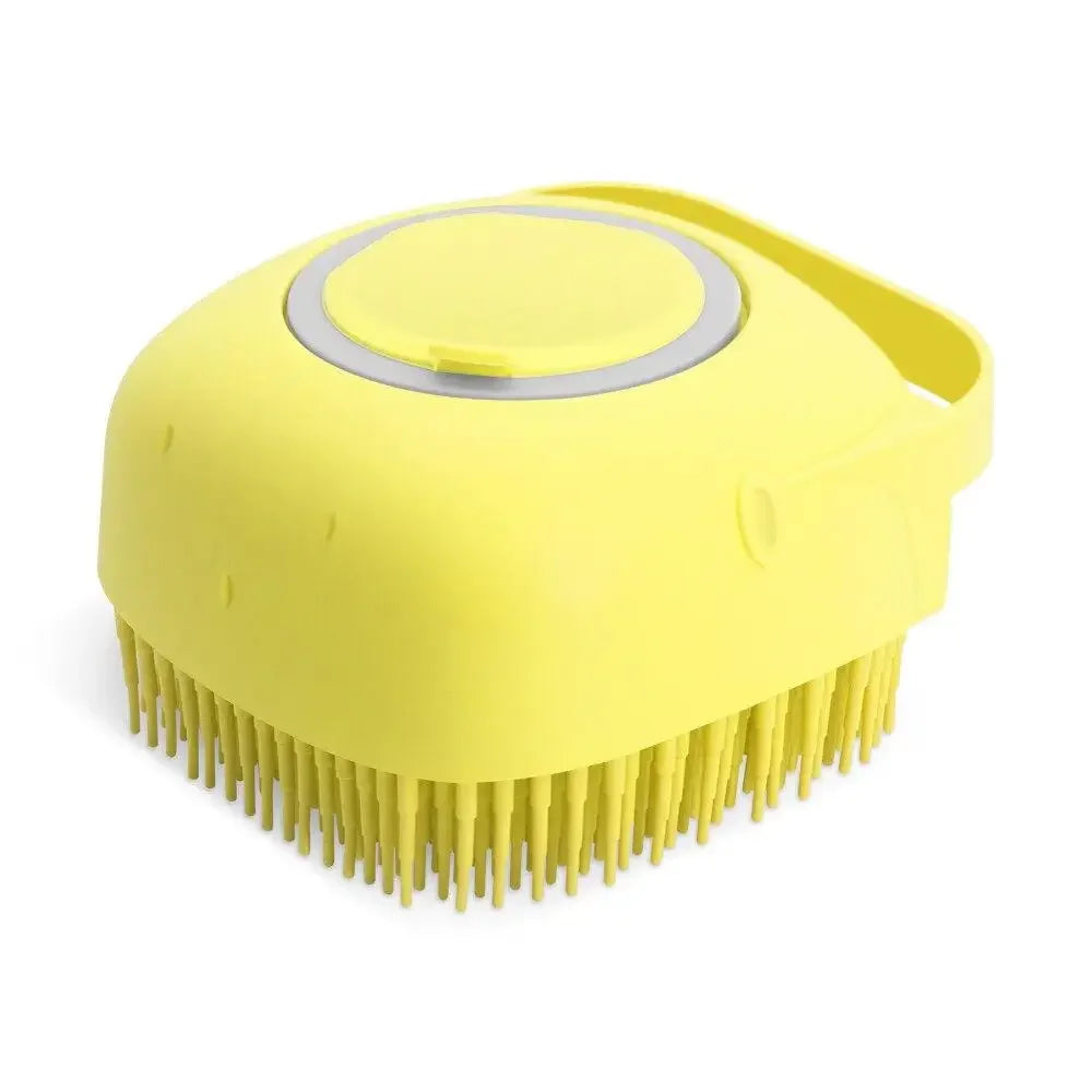 Pet Shampoo Brush with 80ml Dispenser for Dogs and Cats - Soft Silicone
