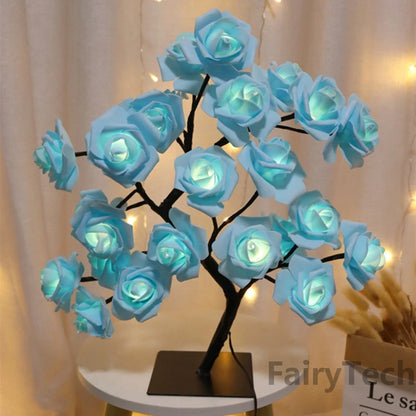 LED Rose Tree Table Lamp USB Fairy Light for Home Decor